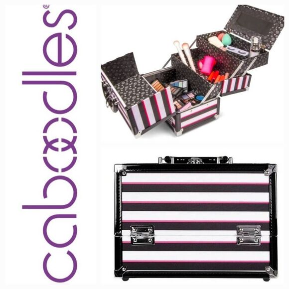 Shop Caboodles Stylist Train Case, Black Lace – Luggage Factory Caboodles Inspired Striped Two- Tray Traincase